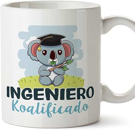 MUGFFINS Tazas para INGENIERO Hombre - En Español - Koalificado/koalificada - 11 oz / 330 ml - Regalo Original y Divertido