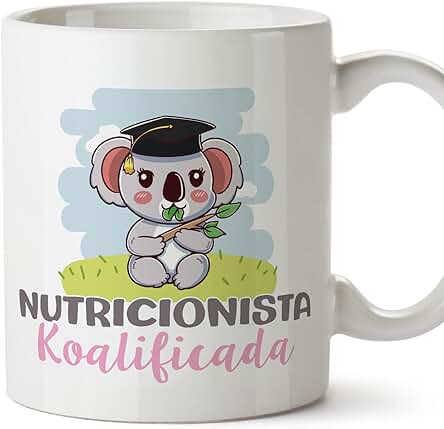 MUGFFINS Tazas para NUTRICIONISTA Mujer - En Español - Koalificado/koalificada - 11 oz / 330 ml - Regalo Original y Divertido