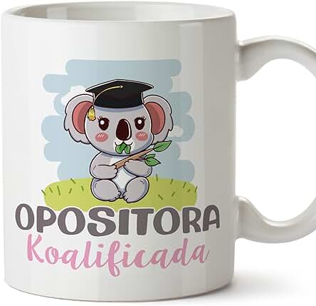 MUGFFINS Tazas para OPOSITORA Mujer - En Español - Koalificado/koalificada - 11 oz / 330 ml - Regalo Original y Divertido