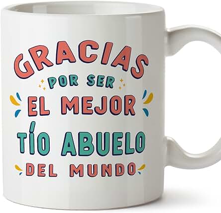 MUGFFINS Tazas para TÍO ABUELO - En Español - Gracias por ser el Mejor - 11 oz / 330 ml - Regalo Original y Divertido