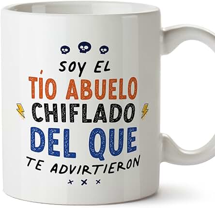 MUGFFINS Tazas para TÍO ABUELO - En Español - Todos te Advirtieron - 11 oz / 330 ml - Regalo Original y Divertido