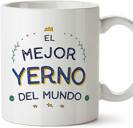 MUGFFINS Tazas para YERNO - En Español - El Mejor del Mundo - 11 oz / 330 ml - Regalo Original y Divertido