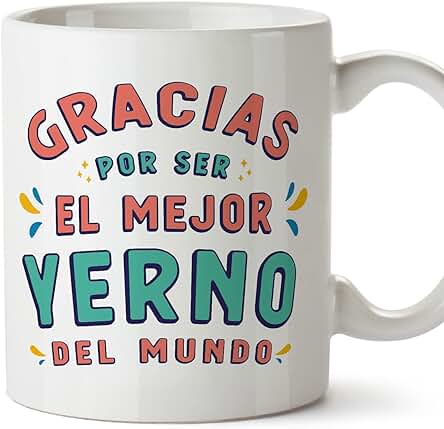 MUGFFINS Tazas para YERNO - En Español - Gracias por ser el Mejor - 11 oz / 330 ml - Regalo Original y Divertido