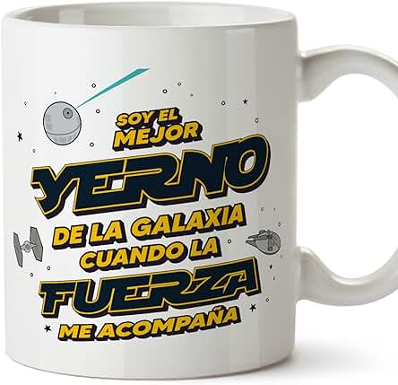 MUGFFINS Tazas para YERNO - En Español - Mejor Familia Galaxia Cuando Fuerza Acompaña - 11 oz / 330 ml - Regalo Original y Divertido