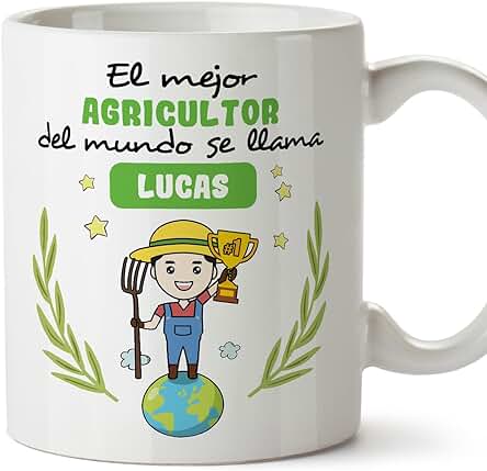 MUGFFINS Tazas Personalizadas para AGRICULTOR Hombre - En Español - Eres Mejor del Mundo - 11 oz / 330 ml - Regalo Personalizable Original y Divertido MUGFFINS Tazas Personalizadas para AGRICULTOR Hombre - En Español - Eres Mejor del Mundo - 11 oz / 330 ml - Regalo Personalizable Original y Divertido