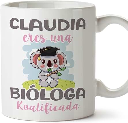 MUGFFINS Tazas Personalizadas para BIÓLOGA - En Español - Koalificados Personalizados - 11 oz / 330 ml - Regalo Personalizable Original y Divertido