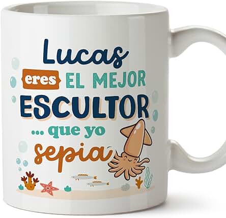 MUGFFINS Tazas Personalizadas para ESCULTOR Hombre - En Español - Mejor que yo Sepia - 11 oz / 330 ml - Regalo Personalizable Original y Divertido