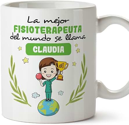 MUGFFINS Tazas Personalizadas para FISIOTERAPEUTA Mujer - En Español - Eres Mejor del Mundo - 11 oz / 330 ml - Regalo Personalizable Original y Divertido