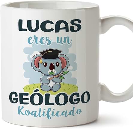 MUGFFINS Tazas Personalizadas para GEÓLOGO - En Español - Koalificados Personalizados - 11 oz / 330 ml - Regalo Personalizable Original y Divertido