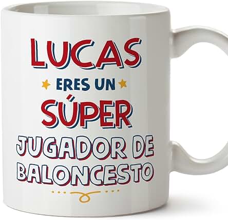 MUGFFINS Tazas Personalizadas para JUGADOR DE BALONCESTO Hombre - En Español - Eres Súper - 11 oz / 330 ml - Regalo Personalizable Original y Divertido