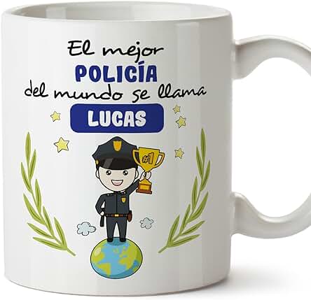 MUGFFINS Tazas Personalizadas para POLICÍA Hombre - En Español - Eres Mejor del Mundo - 11 oz / 330 ml - Regalo Personalizable Original y Divertido MUGFFINS Tazas Personalizadas para POLICÍA Hombre - En Español - Eres Mejor del Mundo - 11 oz / 330 ml - Regalo Personalizable Original y Divertido