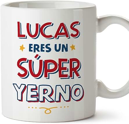 MUGFFINS Tazas Personalizadas para YERNO - En Español - Eres Súper - 11 oz / 330 ml - Regalo Personalizable Original y Divertido