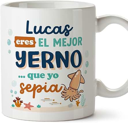 MUGFFINS Tazas Personalizadas para YERNO - En Español - Mejor que yo Sepia - 11 oz / 330 ml - Regalo Personalizable Original y Divertido