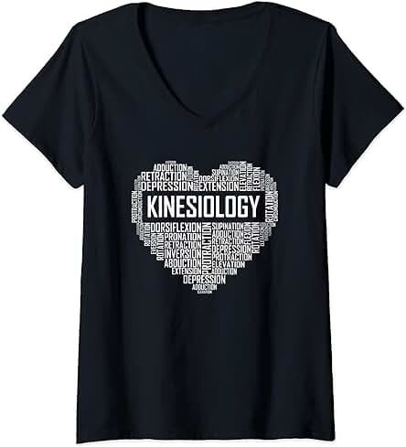 Mujer Kinesiología Regalo de Corazón Kinesiólogo Terapeuta Regalos Camiseta Cuello V