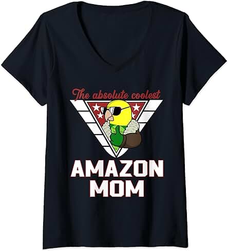 Mujer La Mejor Mamá de loro de Amazon I Double Yellow-headed Amazon Camiseta Cuello V