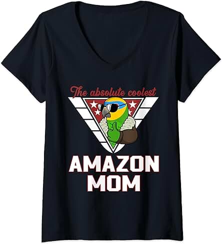 Mujer La Mejor Mamá loro de Amazon I Amazonas de alas Naranjas Camiseta Cuello V