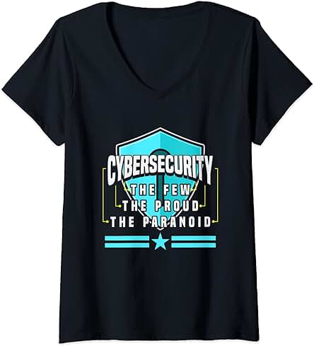 Mujer Regalo de Piratería Experto en Seguridad Cibernética Camiseta Cuello V