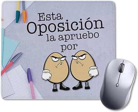 Mundohuevo Alfombrilla de Raton para Ordenador. Regalo Original y Divertido para Opositores. Personalizado. Esta Oposicion la Apruebo por Huevos.