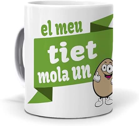 Mundohuevo Taza Personalizada Regalo tio (en Catalán) El meu tiet mola un ou. Cerámica AAA - 350 ml.