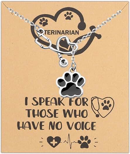 MYOSPARK Regalos Veterinarios Collar Veterinario con Tarjeta de Mensaje, Medicina Veterinaria, Regalo de Graduación, Dueño de Mascotas, Regalo de Rescate de Joyería MYOSPARK Regalos Veterinarios Collar Veterinario con Tarjeta de Mensaje, Medicina Veterinaria, Regalo de Graduación, Dueño de Mascotas, Regalo de Rescate de Joyería