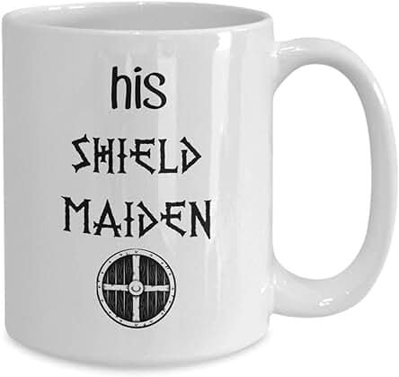 NA Mug-His Shieldmaiden Taza de Café de Cerámica Blanca Regalo para los Amantes de la Mitología Nórdica Taza Vikinga Ragnar Gift Wolf 11oz Divertida Taza de Café NA Mug-His Shieldmaiden Taza de Café de Cerámica Blanca Regalo para los Amantes de la Mitología Nórdica Taza Vikinga Ragnar Gift Wolf 11oz Divertida Taza de Café