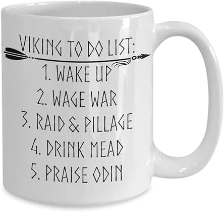 NA Mug-Viking to do List Taza de Café de Cerámica Blanca Regalo para los Amantes de la Mitología Nórdica Taza Vikinga Ragnar Gift Wolf 11oz Funny Coffee Mug NA Mug-Viking to do List Taza de Café de Cerámica Blanca Regalo para los Amantes de la Mitología Nórdica Taza Vikinga Ragnar Gift Wolf 11oz Funny Coffee Mug