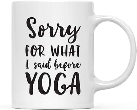 NA Regalo Divertido de la Taza de Cerámica del Café del té del Yoga, Perdón por lo Que Dije Antes del Yoga, 1 Paquete, Ideas de Regalo de Cumpleaños de Navidad