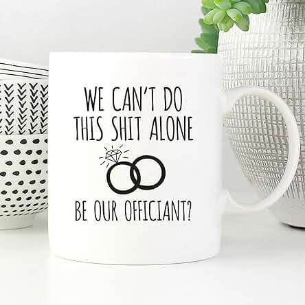 NA Taza de Propuesta de Oficiante Divertida, Taza de Oficiante de Boda Divertida, Regalo de Propuesta de Oficiante, Regalo de Oficiante de Boda Divertida, ¿Quieres Casarte con Nosotros Regalo
