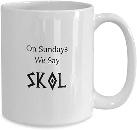 NA Taza los Domingos Decimos skol Taza de Café de Cerámica Blanca Regalo para los Amantes de la Mitología Nórdica Taza Vikinga Regalo de Ragnar Wolf Taza de Café Divertida de 11 oz NA Taza los Domingos Decimos skol Taza de Café de Cerámica Blanca Regalo para los Amantes de la Mitología Nórdica Taza Vikinga Regalo de Ragnar Wolf Taza de Café Divertida de 11 oz