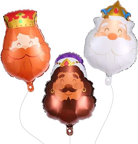 Naler 3 Globos Reyes Magos Decoración de Fiesta Regalo Rucuerdo para Niños