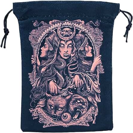 Namvo Tarot Bolsa de Almacenamiento Runas Celtas Tarot Tarjetas Bolsa de Almacenamiento Bolsa con Cordón 13x18CM, Terciopelo Grueso Bolsas de Regalo Símbolo Bordado Joyas Bolsas de Cristal Tarjeta