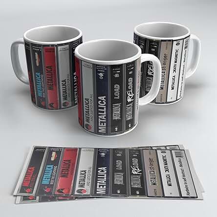 Newseny Taza de Grupo de Música Heavy Metal METALLICA Casetes - Regalo para los fans de METALLICA (Casetes Grupo Música Rock)