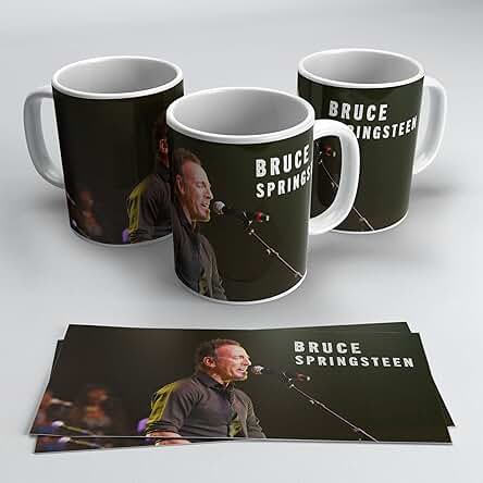 Newseny Taza U2 Bruce Springsteen Conciertos - Taza Grupo de Música para Regalo | Capacidad 350 ml (U2 Guitarra Nombre)