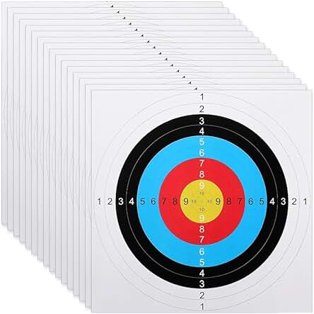 Nicoone Diana de Tiro con Arco,30 Piezas de Tiro con Arco de Objetivo,Adultos Unisex Objetivo de Práctica de Objetivo para Tiro con Arco de Deporte al Aire Libre, Arco y Tiro de Dardo,40 x 40 cm