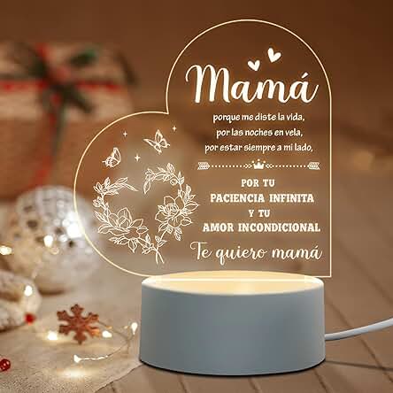 Niyewsor Regalo para Mamá, Led Lámpara Regalo Madre, Regalo Mama Cumpleaños, Ideas Regalar a Mamá Originales, Regalos Navidad para Madre de la Hija Hijo