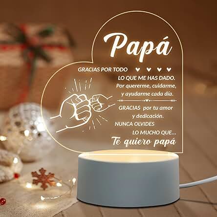 Niyewsor Regalo para Papá, Led Lámpara Regalo Padre, Regalos para Papa Cumpleaños, Ideas Regalar a Papá Originales, Regalos Navidad para Padre de la Hija Hijo