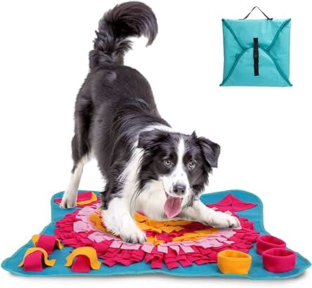 Nobleza - Alfombra Olfativa Juego de Inteligencia para Perros – Juguete Interactivos Snuffle Mat para Perros - Estera de Alimentación Lenta Portátil para Entrenamiento de Forrajeo, 70 * 70cm