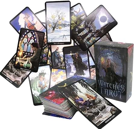 OCDSLYGB 78PCS Adivinación Futura Witches Tarot Predicción Witches Tarot Clásico Witches Oráculo Carta Herramienta De Adivinación Portátil Tradicional Adecuada para Actividades Familiares 6 x 10,3cm