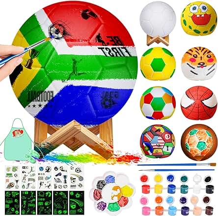 ONLYFUN Kit de Lámpara de Fútbol - Set Creativo para Armar una luz Nocturna de Fútbol, Ideal como Regalo para Niños y Adolescentes Amantes del Fútbol y la Copa del Mundo