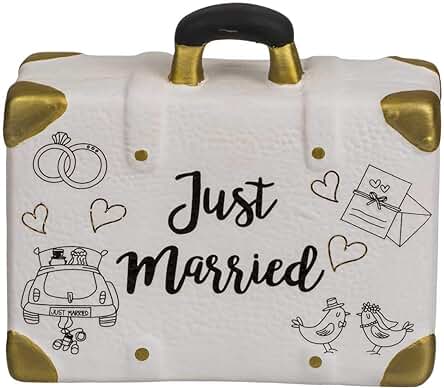 OOTB 719206 - Hucha Unisex, Diseño de Just Married, Aprox. 15 x 13 cm - Multicolor