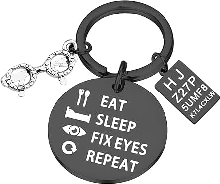 Optometrist Gifts Eat Sleep Fix Eyes Repeat Llavero Óptica Regalo Oftalmólogo Regalo