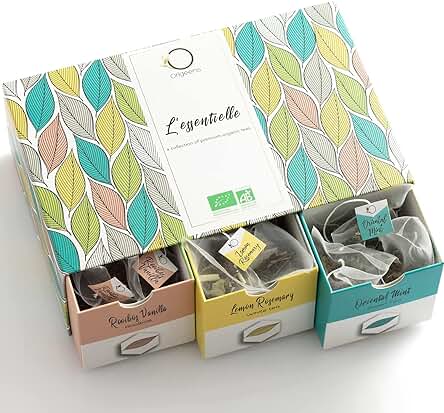 ORIGEENS TE ORGANICO - Caja té Orgánico | Surtido de té Premium, 6 Sabores Diferentes | Caja Regalo | 48 Bolsitas Piramidales