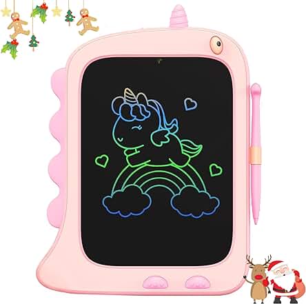 ORSEN Tableta de Escritura LCD 8,5 Pulgadas, Tablero de Dibujo Electrónico, Pizarra Infantil Juguetes de Dinosaurio Regalo de Cumpleaños para Niñas y Niños de 3 4 5 6 7 8 Años Regalos para Niños Rosa