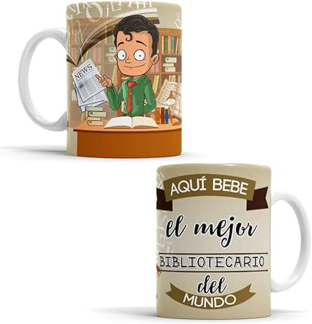 OyC Original y Creativo Taza para Bibliotecario - Taza Aquí Bebe el Mejor Bibliotecario del Mundo - Taza Regalo para Bibliotecario - Taza con Frase y Dibujo (Bibliotecario) OyC Original y Creativo Taza para Bibliotecario - Taza Aquí Bebe el Mejor Bibliotecario del Mundo - Taza Regalo para Bibliotecario - Taza con Frase y Dibujo (Bibliotecario)
