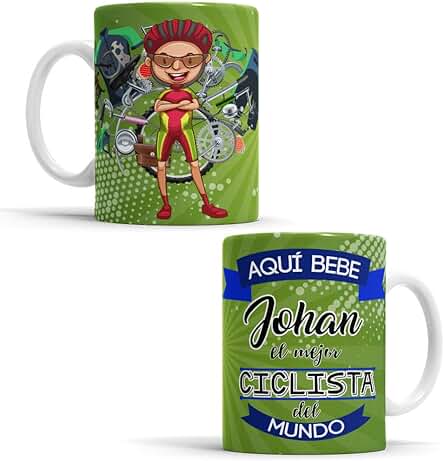 OyC Original y Creativo Taza para Ciclista - Taza Aquí Bebe El Mejor Ciclista del Mundo - Taza Regalo para Ciclista - con Frase y Dibujo Personalizada con Nombre (Ciclista)