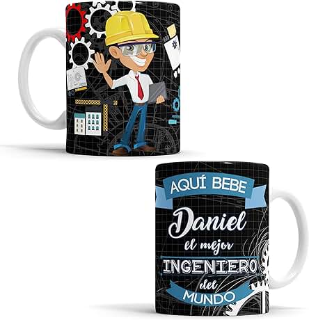 OyC Original y Creativo Taza para Ingeniero - Taza Aquí Bebe el Mejor Ingeniero del Mundo - Taza Regalo para Ingeniero - Taza con Frase y Dibujo Personalizada con Nombre (Ingeniero)