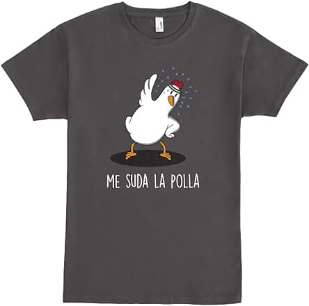 Pampling Camiseta de Manga Corta, 100% Algodón, Ropa Unisex para Hombres y Mujeres en 5 Tallas, Camiseta Gris, Modelo Me Suda La P