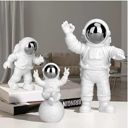 PANTSLIEN Adornos de Astronauta, Astronauta Figura, Astronauta Decoracion, Astronauta Resina, Decoración para Tartas, Adornos para Tartas, Regalo Decoracion Casa, Plata 3pcs Set PANTSLIEN Adornos de Astronauta, Astronauta Figura, Astronauta Decoracion, Astronauta Resina, Decoración para Tartas, Adornos para Tartas, Regalo Decoracion Casa, Plata 3pcs Set