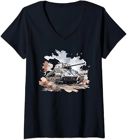 Panzerkampfwagen Legendario: Historia Militar Alemana Camiseta Cuello V