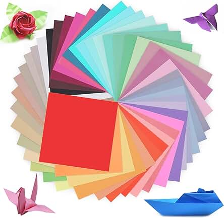 Papel Origami 200 Hojas, 2 Tamaños, 50 Colores, Papel de Origami Colorido de Doble Cara, Papel Plegado de Color Cuadrado para Niños y Adultos (100 Hojas 20 x 20 cm + 100 Hojas 15 x 15 cm) Papel Origami 200 Hojas, 2 Tamaños, 50 Colores, Papel de Origami Colorido de Doble Cara, Papel Plegado de Color Cuadrado para Niños y Adultos (100 Hojas 20 x 20 cm + 100 Hojas 15 x 15 cm)